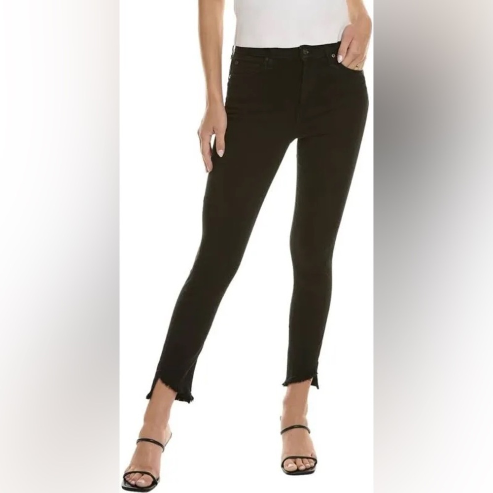 7 For All Mankind Gwenevere Night Black High-Rise Ankle Jean